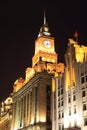 Clock Tower Shanghai Bund Night Customs