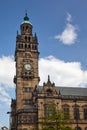 The clock tower of the Sheffield Town Hall. Sheffield. England