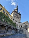 Clock tower Sighisoara, Tarnsylvania,  Romania Royalty Free Stock Photo