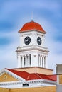 Clock Tower On Small Town Courthouse Royalty Free Stock Photo