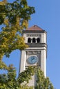 Clock tower in Spokane, Washington. Royalty Free Stock Photo