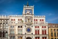 Clock Tower in St Mark`s Square in Venice Royalty Free Stock Photo