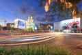 The clock tower of Surin Circle was around about of the center of the Phuket, with old building Sino-Portuguese style Royalty Free Stock Photo