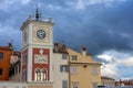 clock tower in Tito square old town Rovinj Royalty Free Stock Photo