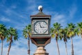 Clock tower on town square in Downtown of St. Augustine, Florida, Unated States