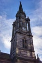 The clock tower of Tron Kirk in the morning at the Royal Mile in Edinburgh UK. Royalty Free Stock Photo