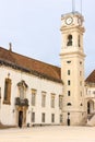 Clock tower at the University. Coimbra . Portugal Royalty Free Stock Photo