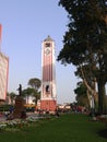 Clock Tower in the University park in the historic center of Lima Royalty Free Stock Photo