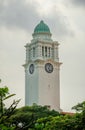 Clock Tower of The Victoria Theatre and Concert Hall. It is a performing arts center in the Central Area of Singapore. Royalty Free Stock Photo