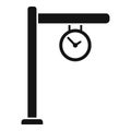 Clock train platform icon simple vector. Station metro