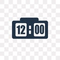 Clock at Twelve O 'Clock vector icon isolated on transparent back