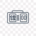 Clock at Twelve O 'Clock vector icon isolated on transparent back