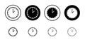 Clock two icon Outline vector for web ui Royalty Free Stock Photo