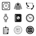 Clock type icon set, simple style Royalty Free Stock Photo