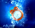Clock under water Royalty Free Stock Photo