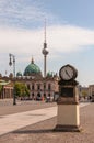 Clock in Unter den Linden street in Berlin Royalty Free Stock Photo