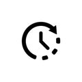 Clock vector icon. Clock or timer black symbol isolated. Vector EPS10