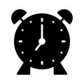 Clock glyph flat vector icon Royalty Free Stock Photo