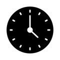 Clock glyph flat vector icon Royalty Free Stock Photo