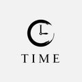 Clock vector logo. Time emblem