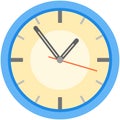 Clock vector, time icon, round wall watch illustration