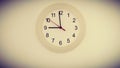 Clock on wall showing nine hours Royalty Free Stock Photo