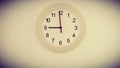 Clock on wall showing nine hours Royalty Free Stock Photo