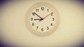 Clock on wall showing nine hours Royalty Free Stock Photo