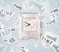 Clock and watch concept with time flying away Royalty Free Stock Photo