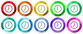 Clock, watch icon set, time flat design vector illustration in 10 colors options for mobile applications and webdesign Royalty Free Stock Photo
