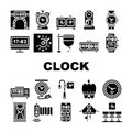 Clock And Watch Time Equipment Icons Set Vector Royalty Free Stock Photo