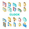 Clock And Watch Time Equipment Icons Set Vector Royalty Free Stock Photo