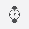 Clock on white background isolated object icon