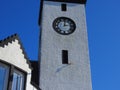 Clock White Tower Poiter Clear Blue Sky Scotland