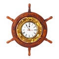 Clock in wood helm