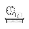 Clock, work, place, table, monitor icon. Simple line, outline vector elements of time management for ui and ux, website or mobile Royalty Free Stock Photo