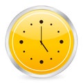 Clock yellow circle icon