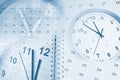 Clocks and calendars blue composite Royalty Free Stock Photo
