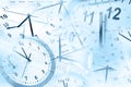Clocks and calendars blue composite Royalty Free Stock Photo