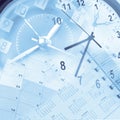 Clocks and calendars blue composite Royalty Free Stock Photo