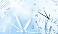 Clocks and calendars blue composite Royalty Free Stock Photo