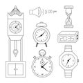 Clocks icon set vector. Royalty Free Stock Photo