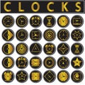 Clocks icons set
