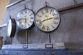 Clocks on the mantle at Cafe Cultura, Robles y Reina Victoria Esquina, Quito, EC