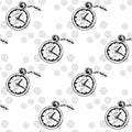 Clocks Seamless pattern with pocket watches and gears