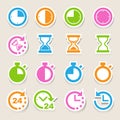 Clocks and time icons set Royalty Free Stock Photo