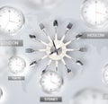 Clocks and time zones over the world concept Royalty Free Stock Photo