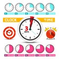 Clocks. Vector Time Icons.