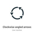 Clockwise angled arrows vector icon on white background. Flat vector clockwise angled arrows icon symbol sign from modern user Royalty Free Stock Photo