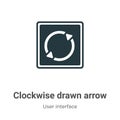 Clockwise drawn arrow vector icon on white background. Flat vector clockwise drawn arrow icon symbol sign from modern user Royalty Free Stock Photo